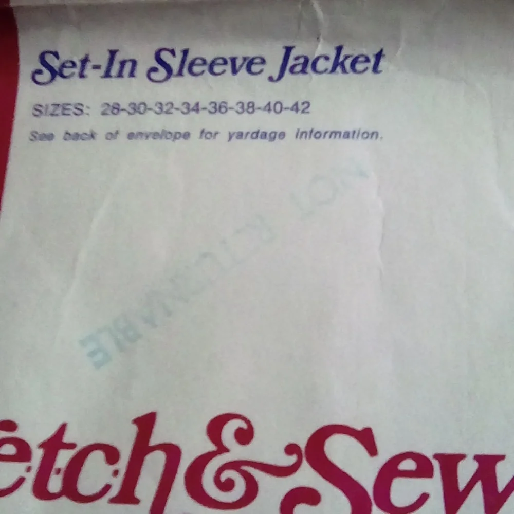 STRETCH & SEW Jacket bust 28-42